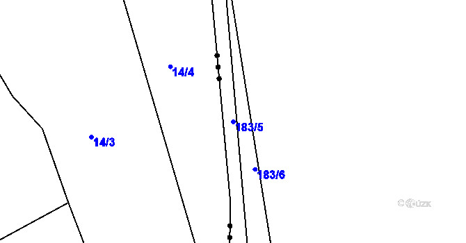 Parcela st. 183/5 v KÚ Škrdlovice, Katastrální mapa