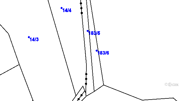 Parcela st. 183/6 v KÚ Škrdlovice, Katastrální mapa
