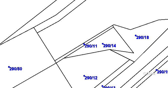 Parcela st. 290/11 v KÚ Škrdlovice, Katastrální mapa