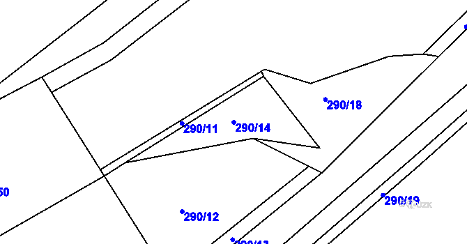 Parcela st. 290/14 v KÚ Škrdlovice, Katastrální mapa
