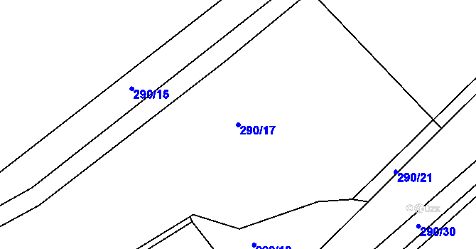 Parcela st. 290/17 v KÚ Škrdlovice, Katastrální mapa