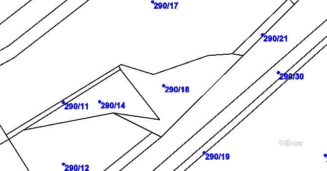 Parcela st. 290/18 v KÚ Škrdlovice, Katastrální mapa
