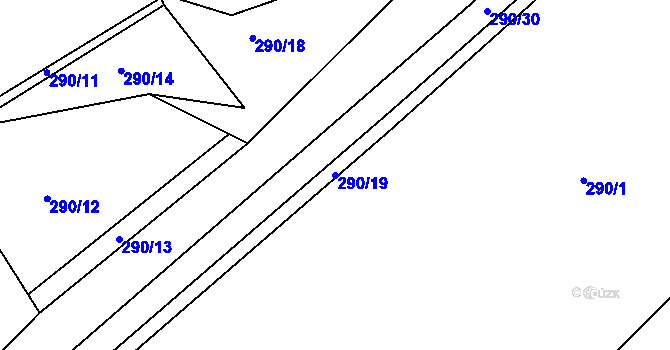 Parcela st. 290/19 v KÚ Škrdlovice, Katastrální mapa