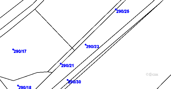 Parcela st. 290/23 v KÚ Škrdlovice, Katastrální mapa
