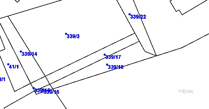 Parcela st. 339/17 v KÚ Škrdlovice, Katastrální mapa