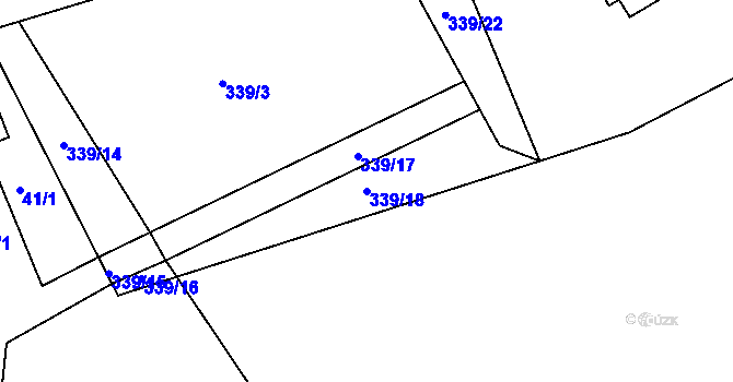 Parcela st. 339/18 v KÚ Škrdlovice, Katastrální mapa
