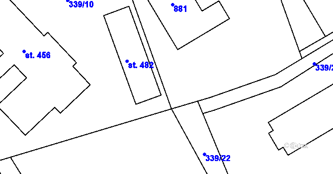Parcela st. 339/19 v KÚ Škrdlovice, Katastrální mapa