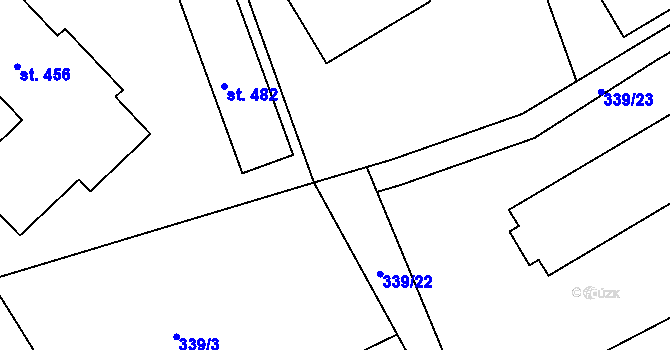 Parcela st. 339/20 v KÚ Škrdlovice, Katastrální mapa