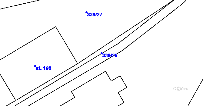 Parcela st. 339/26 v KÚ Škrdlovice, Katastrální mapa
