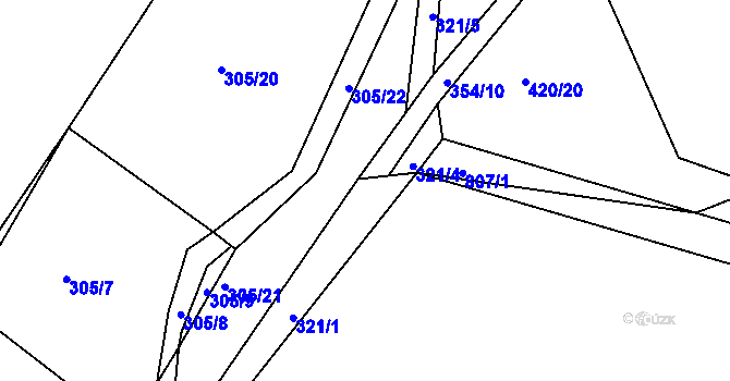 Parcela st. 354/9 v KÚ Škrdlovice, Katastrální mapa
