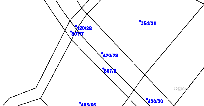 Parcela st. 420/29 v KÚ Škrdlovice, Katastrální mapa
