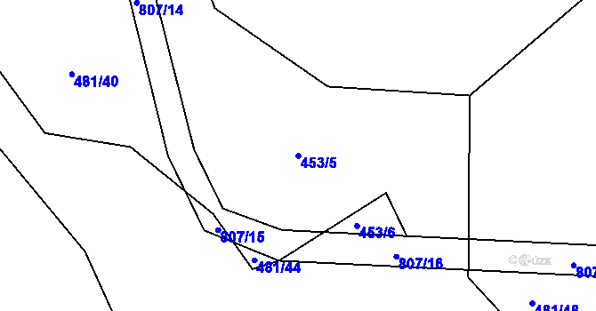 Parcela st. 453/5 v KÚ Škrdlovice, Katastrální mapa