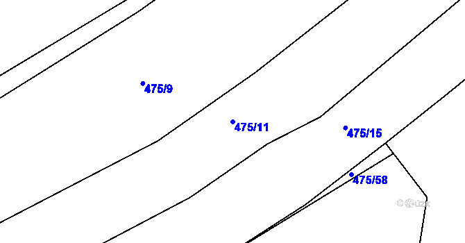Parcela st. 475/11 v KÚ Škrdlovice, Katastrální mapa