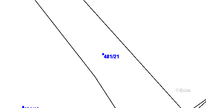 Parcela st. 481/21 v KÚ Škrdlovice, Katastrální mapa