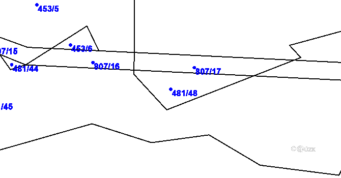 Parcela st. 481/48 v KÚ Škrdlovice, Katastrální mapa