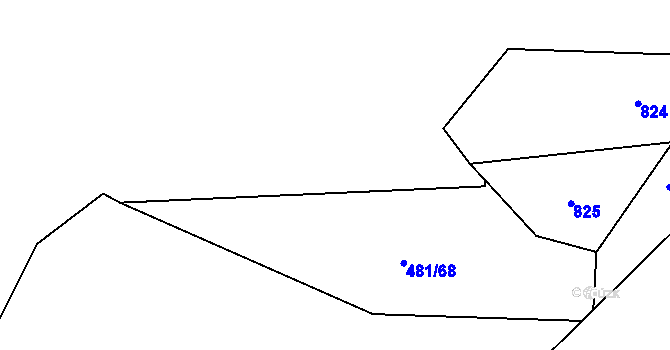 Parcela st. 481/67 v KÚ Škrdlovice, Katastrální mapa