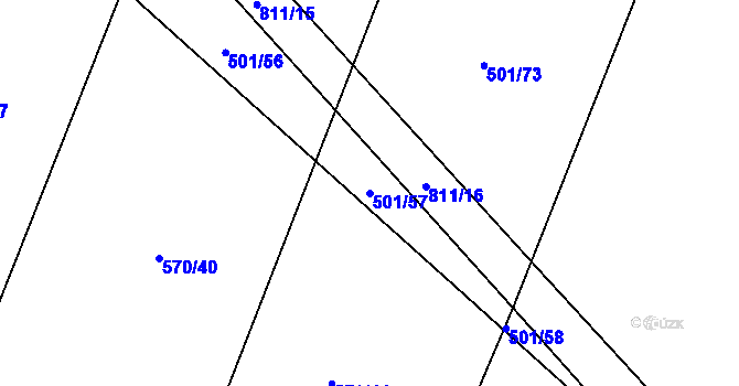 Parcela st. 501/57 v KÚ Škrdlovice, Katastrální mapa