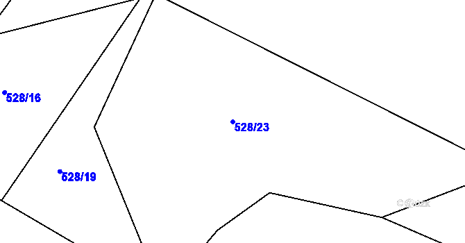 Parcela st. 528/23 v KÚ Škrdlovice, Katastrální mapa
