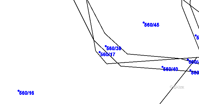 Parcela st. 560/17 v KÚ Škrdlovice, Katastrální mapa