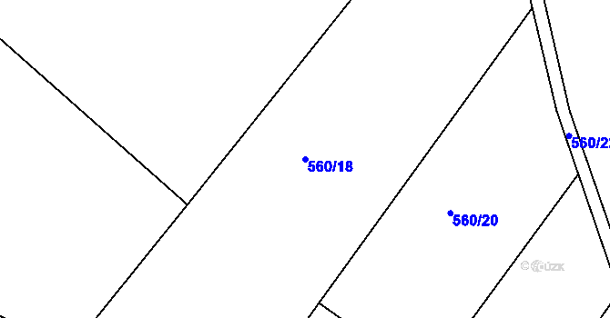 Parcela st. 560/18 v KÚ Škrdlovice, Katastrální mapa