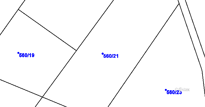 Parcela st. 560/21 v KÚ Škrdlovice, Katastrální mapa
