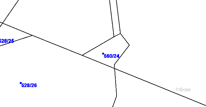 Parcela st. 560/24 v KÚ Škrdlovice, Katastrální mapa