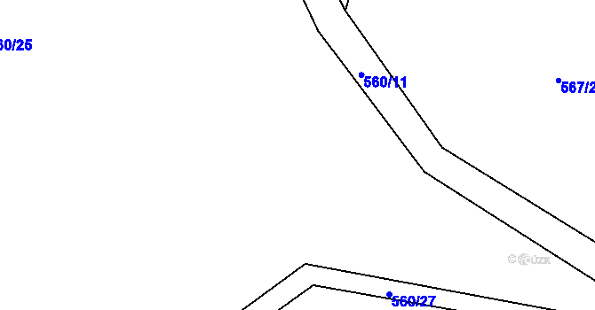 Parcela st. 560/26 v KÚ Škrdlovice, Katastrální mapa