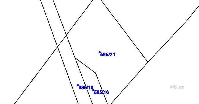 Parcela st. 595/21 v KÚ Škrdlovice, Katastrální mapa