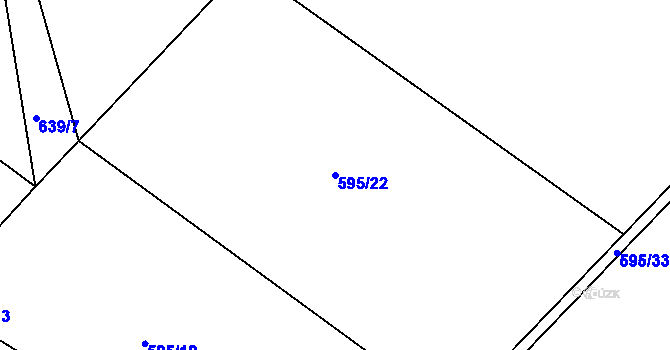 Parcela st. 595/22 v KÚ Škrdlovice, Katastrální mapa