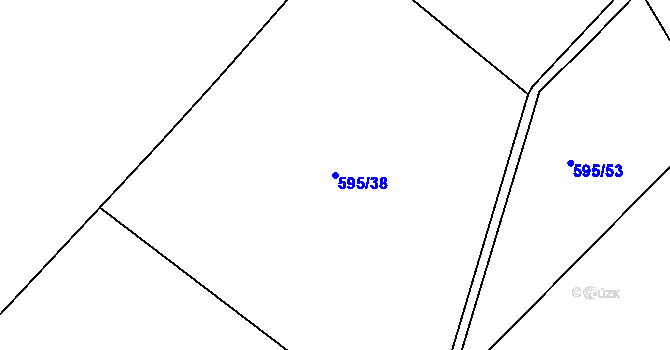 Parcela st. 595/38 v KÚ Škrdlovice, Katastrální mapa