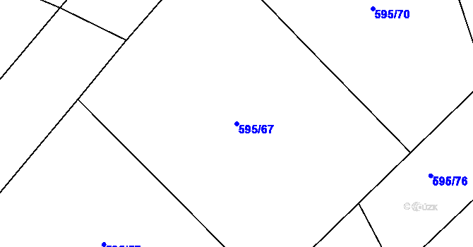 Parcela st. 595/67 v KÚ Škrdlovice, Katastrální mapa