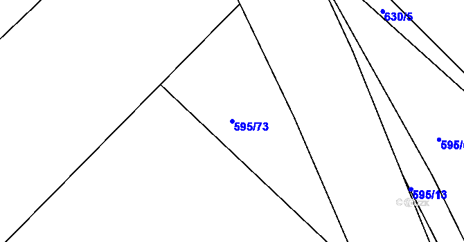 Parcela st. 595/73 v KÚ Škrdlovice, Katastrální mapa