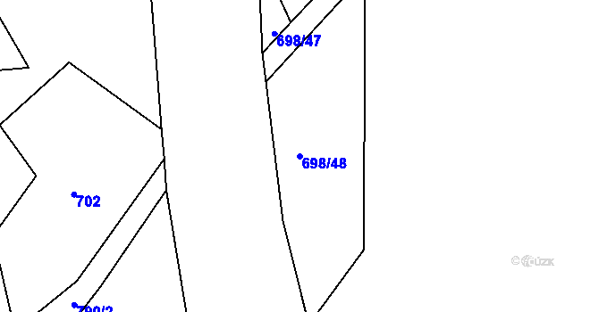 Parcela st. 698/48 v KÚ Škrdlovice, Katastrální mapa