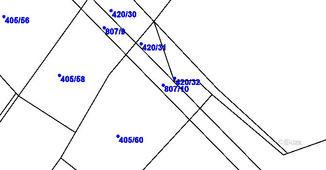 Parcela st. 807/10 v KÚ Škrdlovice, Katastrální mapa