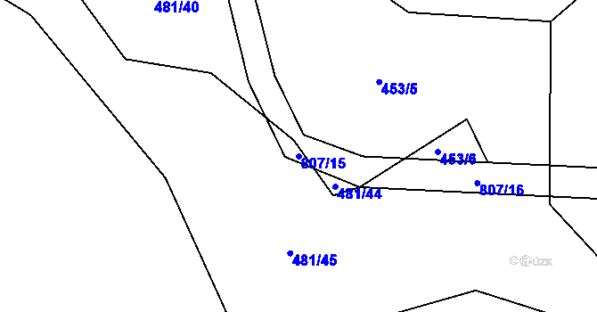 Parcela st. 807/15 v KÚ Škrdlovice, Katastrální mapa