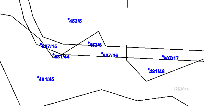 Parcela st. 807/16 v KÚ Škrdlovice, Katastrální mapa