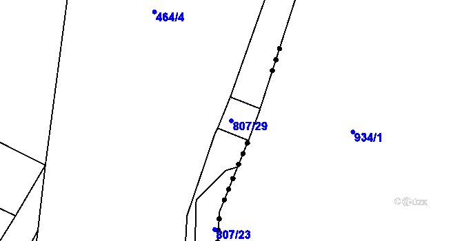 Parcela st. 807/29 v KÚ Škrdlovice, Katastrální mapa