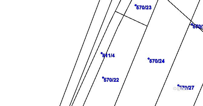 Parcela st. 811/4 v KÚ Škrdlovice, Katastrální mapa