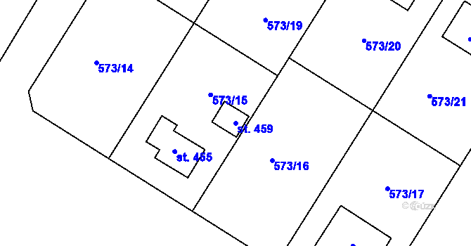 Parcela st. 459 v KÚ Škrdlovice, Katastrální mapa