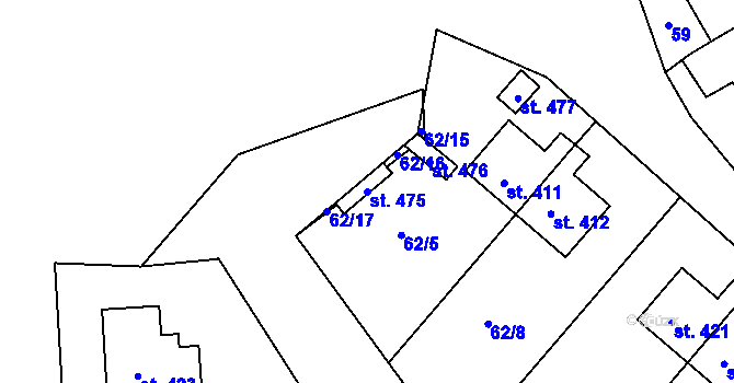 Parcela st. 475 v KÚ Škrdlovice, Katastrální mapa