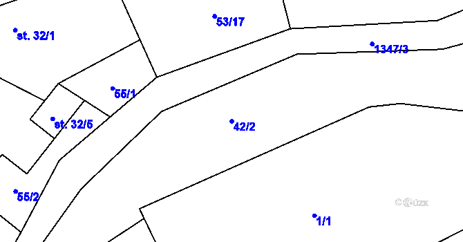 Parcela st. 42/2 v KÚ Škvorec, Katastrální mapa