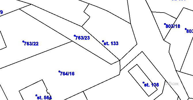 Parcela st. 764/17 v KÚ Škvorec, Katastrální mapa