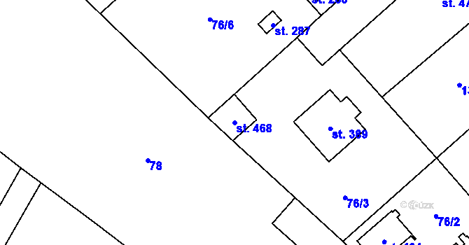Parcela st. 468 v KÚ Škvorec, Katastrální mapa
