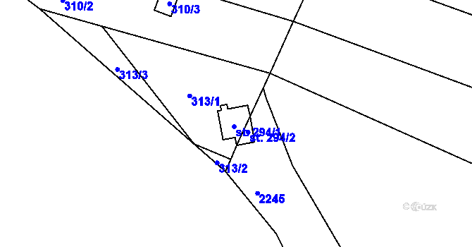 Parcela st. 294/1 v KÚ Škvorec, Katastrální mapa