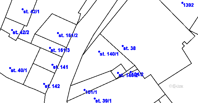 Parcela st. 140/1 v KÚ Škvorec, Katastrální mapa