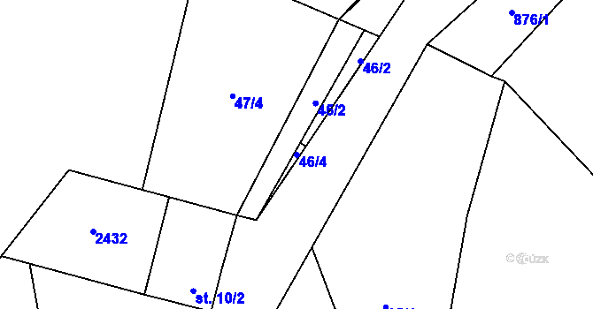 Parcela st. 46/4 v KÚ Škvorec, Katastrální mapa