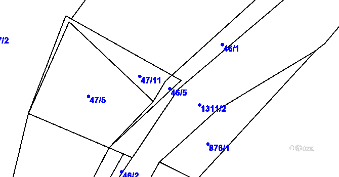 Parcela st. 46/5 v KÚ Škvorec, Katastrální mapa