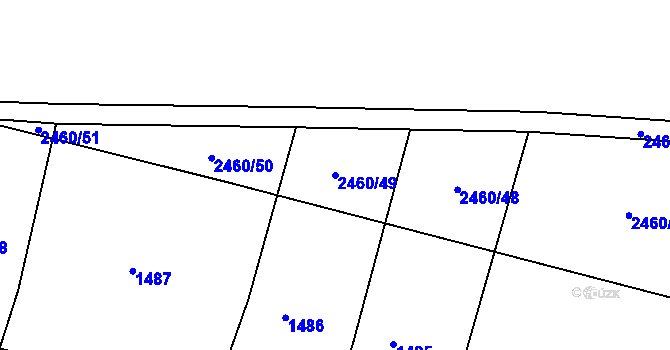 Parcela st. 2460/49 v KÚ Škvorec, Katastrální mapa