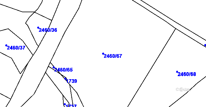 Parcela st. 2460/67 v KÚ Škvorec, Katastrální mapa