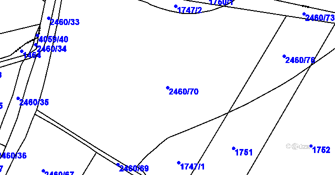 Parcela st. 2460/70 v KÚ Škvorec, Katastrální mapa